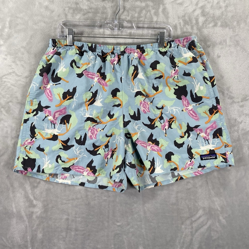 Patagonia Shorts Mens XL Unlined Baggies 4.5" Inseam Hybrid Goose Bird AOP Print